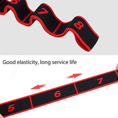 Stretch Band, 8 Loops Elastic Exercise Band for Ballet Dance Gymnastics Training(Red)