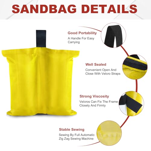 ABCCANOPY Canopy Weights 120 LBS Tent Sand Bags,4-Pack Yellow(No Sand) - color: Yellow, size: 120 LBS