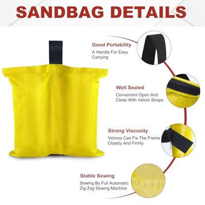 ABCCANOPY Canopy Weights 120 LBS Tent Sand Bags,4-Pack Yellow(No Sand) - color: Yellow, size: 120 LBS
