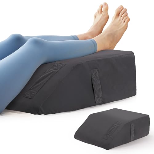 BIEEZZK Leg Pillow Elevation Blood Circulation, 23.6×16.8×8in, Velvet Grey - color: Velvet Grey