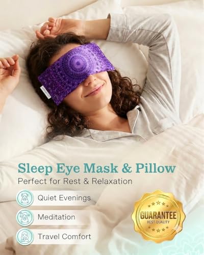 Hihealer Lavender Eye Pillow for Relaxation, Yoga, Sleep, Weighted Eye Mask - color: Deep Royal Purple