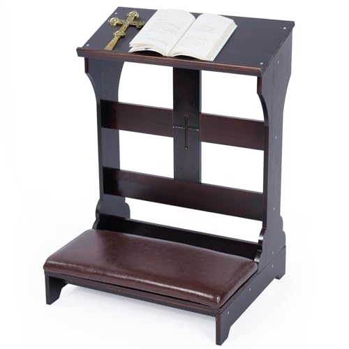 Prayer Bench Kneeler, Wooden Prayer Kneeler for Home