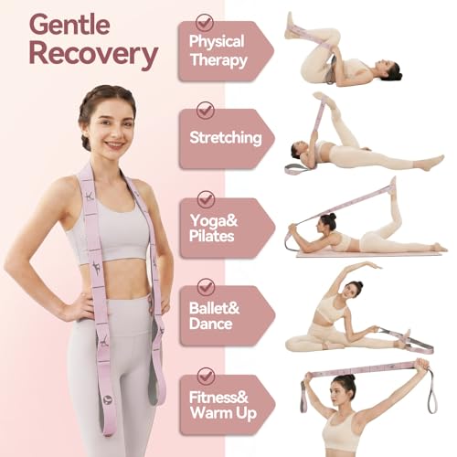 10 Loops Resistance Bands for Working Out, PT, Stretch Out Strap - color: Pink