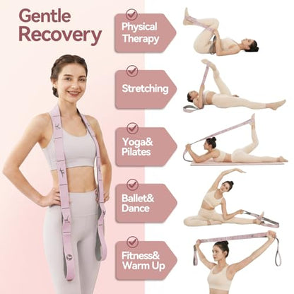 10 Loops Resistance Bands for Working Out, PT, Stretch Out Strap - color: Pink