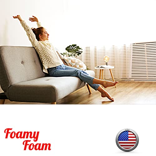 FOAMYFOAM High Density 4 inch Thick, 24 inch Wide, 24 inch Long Upholstery Foam, Cushion Replacement - size: 4" x 24" x 24" (1 Pack)