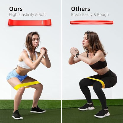 Resistance Bands for Working Out,5 PCS Elastic Loop Set for Hip & Leg Workouts