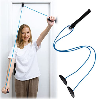 Shoulder Pulley Over The Door Physical Therapy System - color: Blue