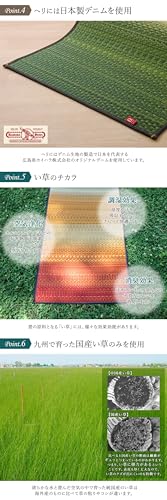 イケヒコ・コーポレーション ＩＫＥＨＩＫＯ Non Slip 1/4-Inch Tatami Yoga Mat, Japanese Tatami Mat, Natural Relaxing Scent, Perfect for Pilates, Meditation, Made in Japan (Joy RE)