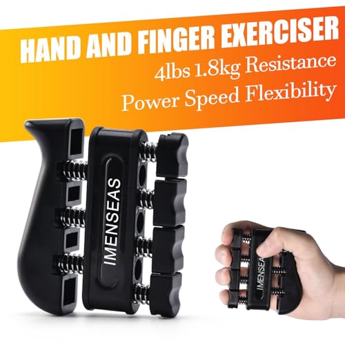 Grip Strength Trainer 7 Pack Adjustable Hand Gripper, Finger Stretcher Resistance Extensor Bands, Finger Exerciser, Grip Strength Ring & Stress Ball, Hand Grip Strengthener - color: Black