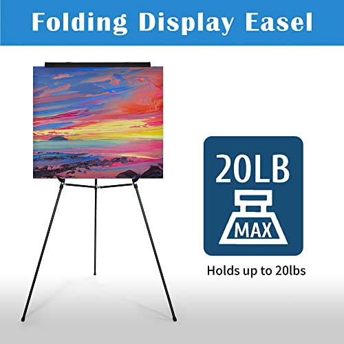 Falling in Art 63 1/2'' Aluminum Flip Chart Presentation Easel,2 Pack | Lightweight Easel Stand with Adjustable Floor for Boardroom, Whiteboard, Paper Pads, Signage, Black - style: Black 2-Pack