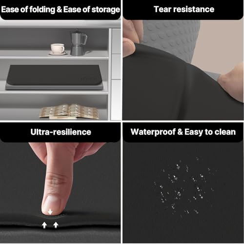 Foldable Exercise Pad Extra Thick 1.2" x 14" x 24" - color: Black+Gray
