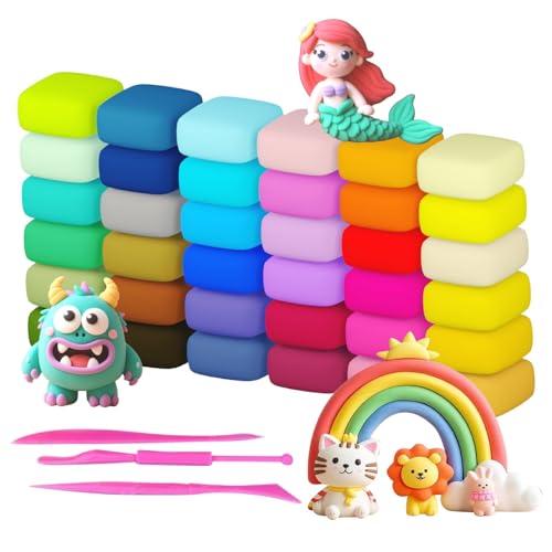 36 Colors Foam Air Dry Clay with Tools, Ultra Light Magic Modeling & Molding Clay Gift Set for Kids Adults, DIY Creative Art Crafts for Home, School - color: 36 color