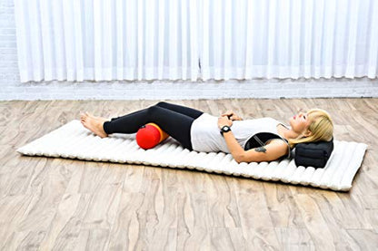 Leewadee Small Yoga Bolster – Shape-Retaining Cervical Neck Roll, Tube Pillow for Comfortable Reading, Kapok Filling, 22 x 6 x 6 inches - color: Sf02 - Orange