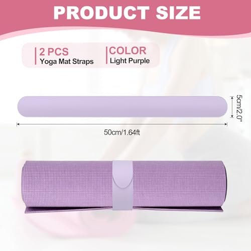 Yoga Mat Strap Slap Band, One Snap Yoga Mat Slap Band for Keep Mats Tightly Rolled Exercise Mat Sling Holder - color: Light Purple