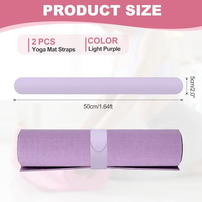 Yoga Mat Strap Slap Band, One Snap Yoga Mat Slap Band for Keep Mats Tightly Rolled Exercise Mat Sling Holder - color: Light Purple