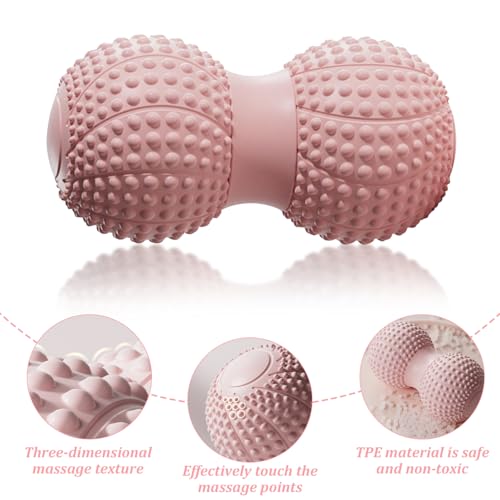 Peanut Massage Ball for Deep Tissue, Trigger Point Therapy, Myofascial Release – Double Lacrosse Foam Roller for Back, Neck, Foot, Muscle Relief, Yoga & Physical Recovery (Black) - color: Black