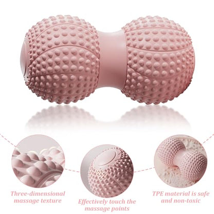 Peanut Massage Ball for Deep Tissue, Trigger Point Therapy, Myofascial Release – Double Lacrosse Foam Roller for Back, Neck, Foot, Muscle Relief, Yoga & Physical Recovery (Black) - color: Black