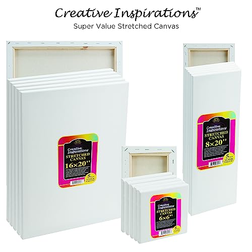 Stretched Canvas Packs - Multipack Low Cost Stretched Canvas for Artists, Painting, Professionals, & More! - [50 Pack - 5x7] - size: 5x7" - 50 Pack