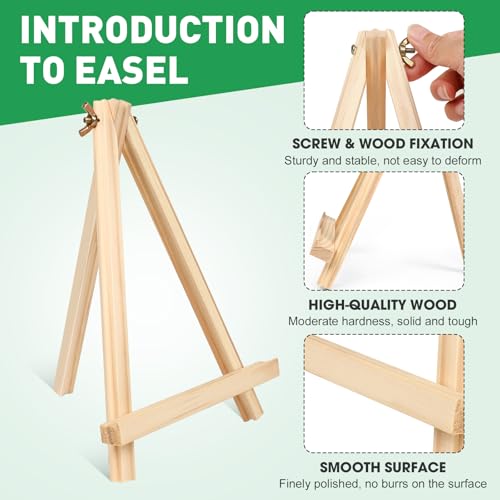 ESRICH 5 Pack 8x10 Canvas and Easel Set, Mini Acrylic Paint, Paint Brushes, Palettes, Aprons, Paint Kits for Adults Couples Friends Date Night Painting Party Supplies