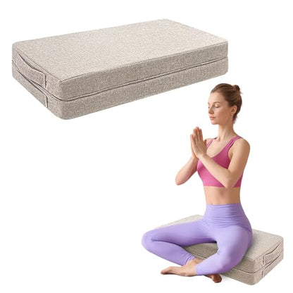 Rectangular Yoga Bolster Pillow Foam Wedge Meditation Floor Pillow for Adults, Large Meditation Cushion Floor Seat, Yoga Pillow Cushions for Sitting, Meditation, Outdoor