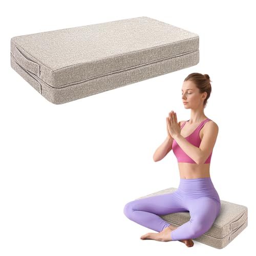 Rectangular Yoga Bolster Pillow Foam Wedge Meditation Floor Pillow for Adults, Large Meditation Cushion Floor Seat, Yoga Pillow Cushions for Sitting, Meditation, Outdoor