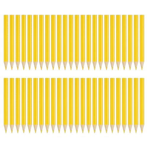 PATIKIL Lemon Yellow Colored Pencils Set,48 Pcs Oil Color Pencils Wooden | 3.5inch Coloring Drawing Half for Artists Art Painting - color: Lemon Yellow