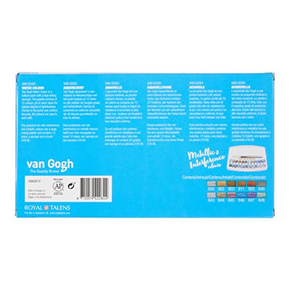 Van Gogh Watercolor Paint Set, Plastic Pocketbox, 12x10ml Specialty Metallic & Interference Colors Selection - color: 12 Metallic/Interference (Plastic Pocketbox), style: 10ml Tube