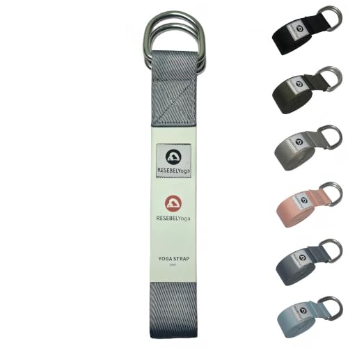 Yoga Strap for Stretching, Non-Elastic Yoga Belt with D-Ring | Thickened cotton strap in 6ft & 8ft sizes for Pilates, gym workouts, physical therapy, flexibility and posture support - color: Denim Blue, size: 8Feet/2.4M