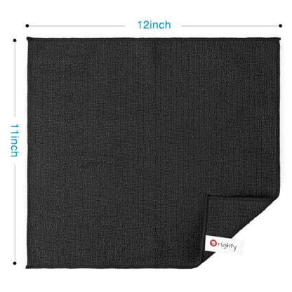 Orighty Microfiber Cleaning Cloth, Cleaning Rags, 12 Pack, 12x11 in, Black - color: Black, size: 12 Pack