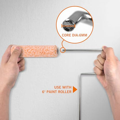ROLLINGDOG 6" Paint Roller Covers Microfiber Paint Roller Sleeves | 6 inch Paint Roller Sleeve for Smooth to Semi-Smooth Walls and Ceilings, 8PC - color: 8PC Microfiber Roller Sleeves