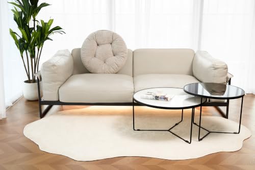Floor Pillow, Large Meditation Sitting Cushion with Handle | for Tatami, Living Room, Yoga Use for Adults and Kids (1, Round, Light Gray, 22" x 22" x 6") - color: Round, Light Gray