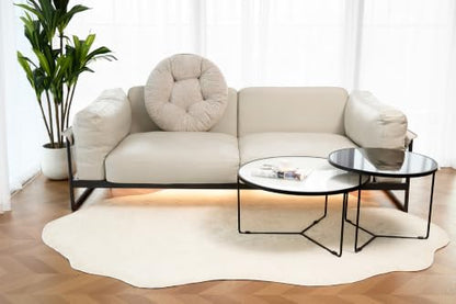Floor Pillow, Large Meditation Sitting Cushion with Handle | for Tatami, Living Room, Yoga Use for Adults and Kids (1, Round, Light Gray, 22" x 22" x 6") - color: Round, Light Gray