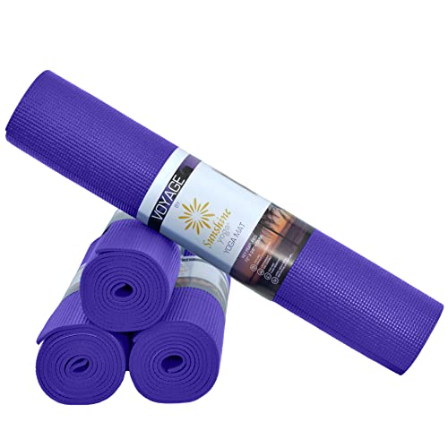 Voyage 5mm Studio Yoga Mats, 4 Pack, 72x24in - color: Purple