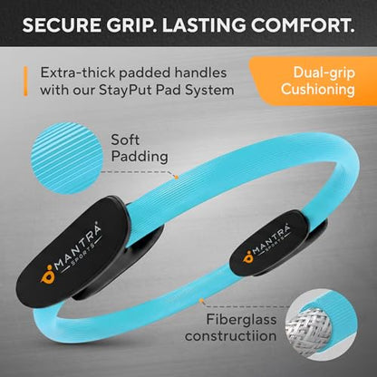 Pilates Ring Circle, Magic Circle Pilates Ring, Inner Thigh Exercise Equipment, Fitness Rings for Women, Thigh Master Inner Thigh Exerciser, Yoga Ring Pilates Equipment for Home Workouts - color: Ocean Teal