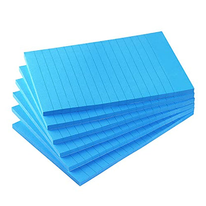 Early Buy Lined Sticky Notes, 4x6 in, 6 Bright Color, 45 Sheets/Pad (Blue) - color: Blue