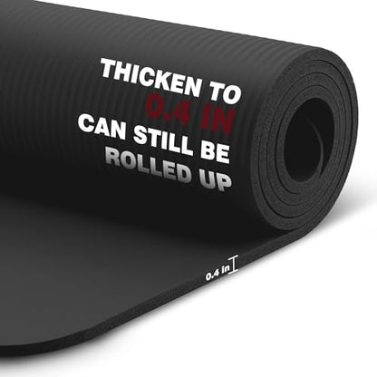 KEEP Extra Thick NBR Yoga Mat - color: Black, size: 72”x24”x10mm