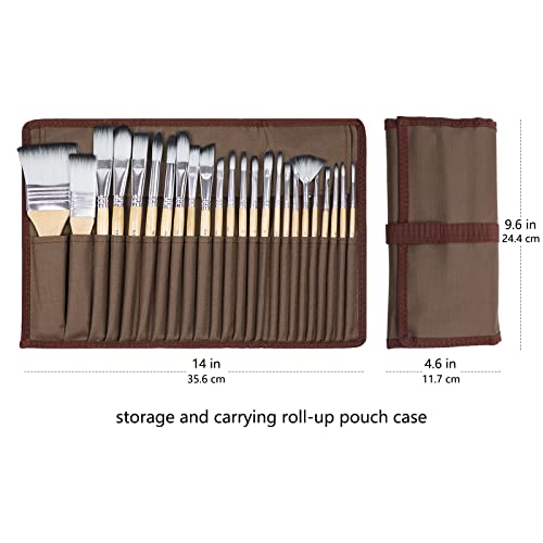 Artecho 24 PCS Paint Brushes & Professional Acrylic Paint Set, 24 Basic Colors Tubes (60ml / 2.02oz)