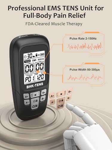 24 Modes TENS Unit Muscle Stimulator with 8 Electrode Pads, Professional 3-in-1 Electronic Pulse Massager with 2-150Hz Rate, 40 Levels, 90mins Timer, EMS TENS Machine for Pain Relief Therapy - color: 280 Black