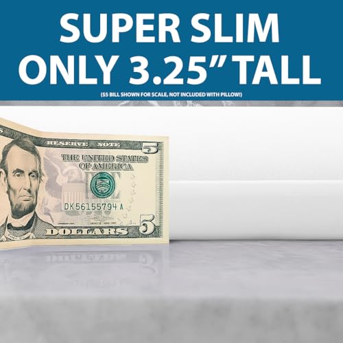 Bluewave Bedding Super Slim Gel Memory Foam Pillow for Stomach and Back Sleepers - Thin, Flat Design for Cervical Neck Alignment and Deeper Sleep (3.25-Inches Height, Standard Size) - size: 3.25"H (Standard), style: Gel Memory Foam