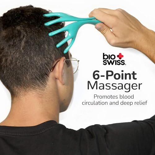 BioSwiss Head Massager, Handheld Scalp and Temple Tingler and Scratcher, Relaxing Hair and Head Stimulation Tool - style: Scratcher
