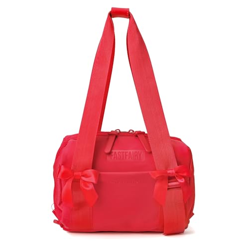 FASTFAIRY Small Gym Shoulder Bag For Women: Black Purse Handbags - Millennials Gen Z Fitness Enthusiasts - color: Red