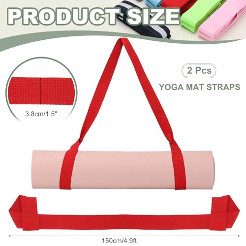 Yoga Mat Straps for Carrying, Adjustable Exercise Mat Sling Holder Multi Purpose Mats Carrier - color: Red