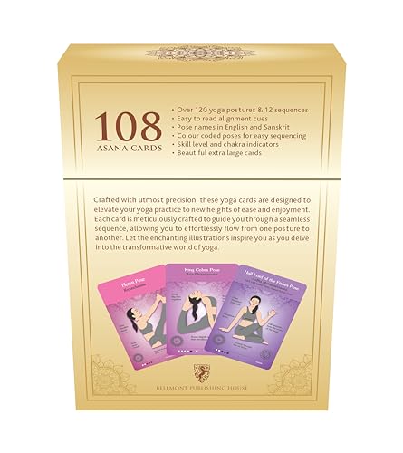 The Original Yoga Asana Cards - Workout Deck With Over 120 Poses - Sequencing Deck With Cues and Sanskrit Names for Beginners and Teachers - Unique Gift for Women or Any Yoga Lover