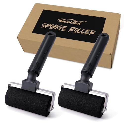 NEWISHTOOL 4-Inch Sponge Seam Roller, Rivet Roller for Vinyl Wrap - 2 Pack | Foam Roller Car Wrapping Applicator Tools for Rolling Over Rough Textured Uneven Surfaces, Scratch Free Film Roll Tools