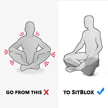 Ungloo Supportive Yoga Block Wedges for Seated Meditation – Elevates Knees, Reduces Hip Pressure, and Improves Cross-Legged Posture - color: Blue