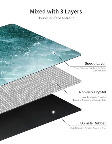 nuveti Printed Travel Yoga Mat 1/16 Inch Thick Non Slip Fitness Workout Mat | with Carrying Bag, Foldable Lightweight Suede & Natural Rubber Yoga Mat for Yoga Pilates and Fitness 72" L x 24" W x 1.5mm - color: CuiHu