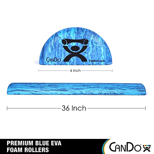 CanDo Blue Marble High Density EVA Foam Roller For Muscle Restoration, Massage Therapy, Sport Recovery, And Physical Therapy. 6" x 36", Half-Round (30-2210) - size: 6" X 36", style: Half Round
