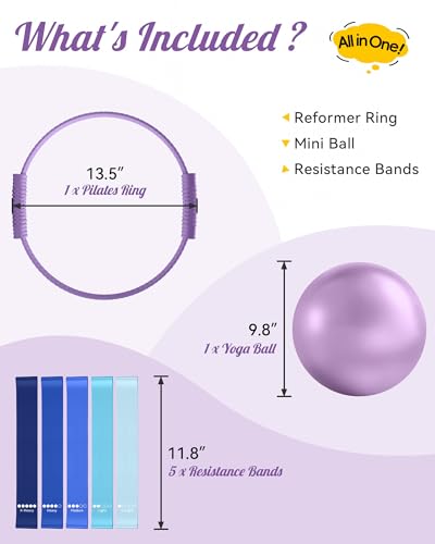 SUBCULTUREPICK Pilates Ring, Silicone Magic Pilates Rings, Lightweight & Durable Flexible Fitness Circle Exercise Equipment for Toning Arms, Thighs,Legs, Core,Yoga & Physical Therapy - color: Violet