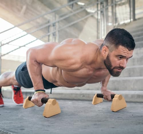 Parallettes Bars - Wooden Calisthenics Equipment for Handstand Training, Push Up Bars & Calisthenics Bar - Handstand Blocks and Pushup Handles for Men - size: 25cm