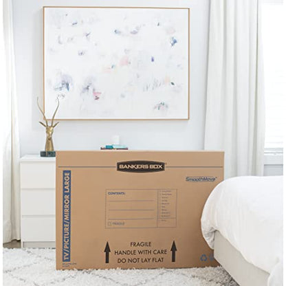 Bankers Box 4-Pack Large TV/Picture/Mirror Moving Boxes | Protect TVs, mirrors, and framed art with rigid moving boxes sized for flat, fragile items. - style: Large
